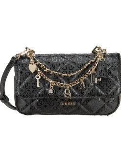 GUESS Damen Handtasche - Libby Flap in schwarz