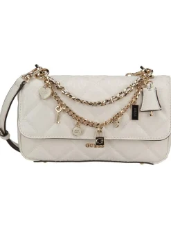 GUESS Damen Handtasche - Libby Flap in weiß