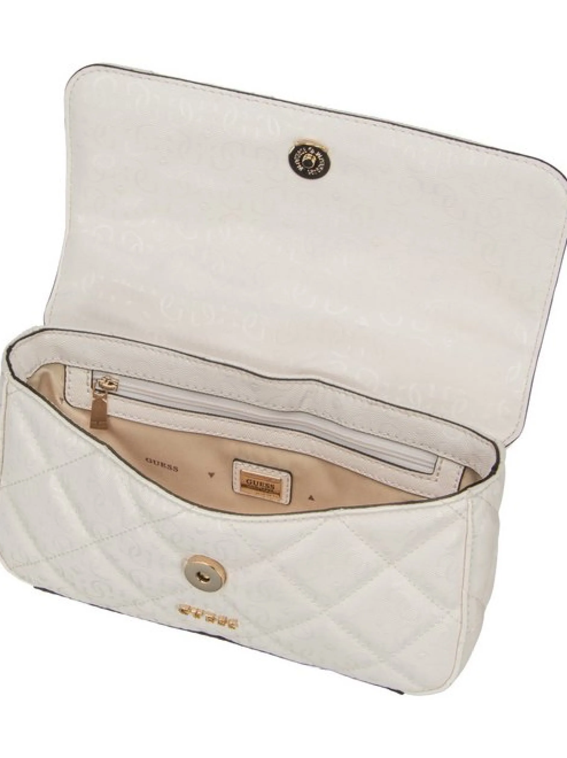 GUESS Damen Handtasche - Libby Flap in weiß