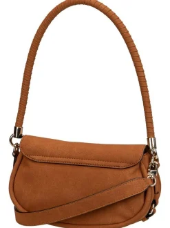 GUESS Damen Schultertasche - Danya Flap Shoulder in cognac