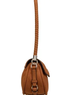 GUESS Damen Schultertasche - Danya Flap Shoulder in cognac