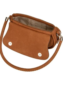 GUESS Damen Schultertasche - Danya Flap Shoulder in cognac
