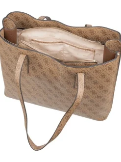GUESS Damen Shopper - Meridian II Girlfriend TO 74230 Logo in braun