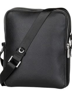 GUESS Herren Bodybag - Torino Saffiano Eco Double Zip in schwarz