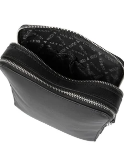 GUESS Herren Bodybag - Torino Saffiano Eco Double Zip in schwarz