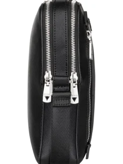 GUESS Herren Bodybag - Torino Saffiano Eco Double Zip in schwarz
