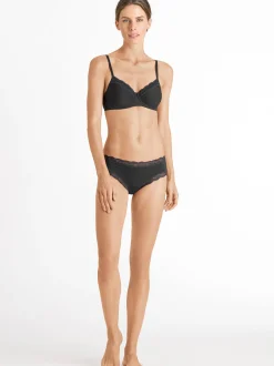 Hanro Damen Schalen BH - Cotton Lace in schwarz