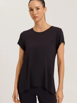 Hanro Damen T-Shirt - Yoga in schwarz - Ärmel: kurzarm