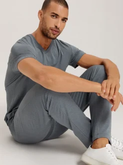 Hanro Herren V-Shirt - Casuals in grau