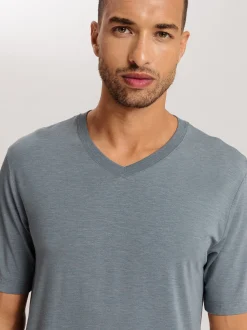 Hanro Herren V-Shirt - Casuals in grau