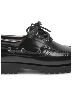 Henry Stevens Damen Bootsschuh – Morgan W DS in schwarz