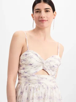 Hey Kyla Damen Abendkleid in ecru lila - Ärmel: ohne Arm