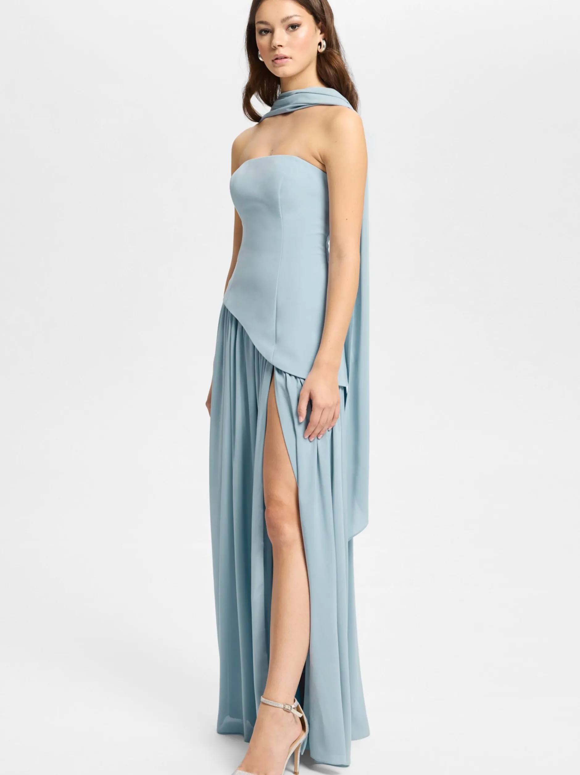 Hey Kyla Damen Abendkleid in hellblau - Ärmel: ohne Arm
