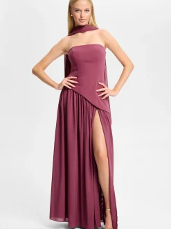 Hey Kyla Damen Abendkleid in himbeer - Ärmel: ohne Arm