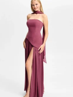 Hey Kyla Damen Abendkleid in himbeer - Ärmel: ohne Arm