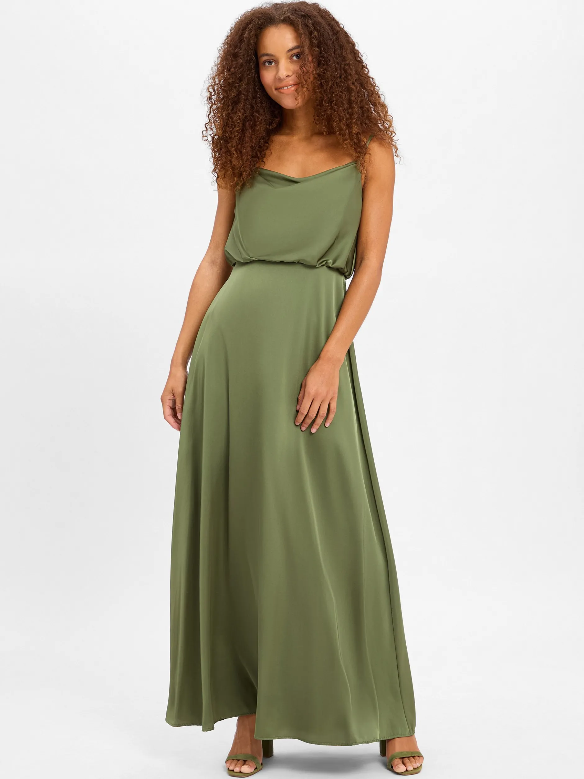 Hey Kyla Damen Abendkleid in oliv - Länge: lang