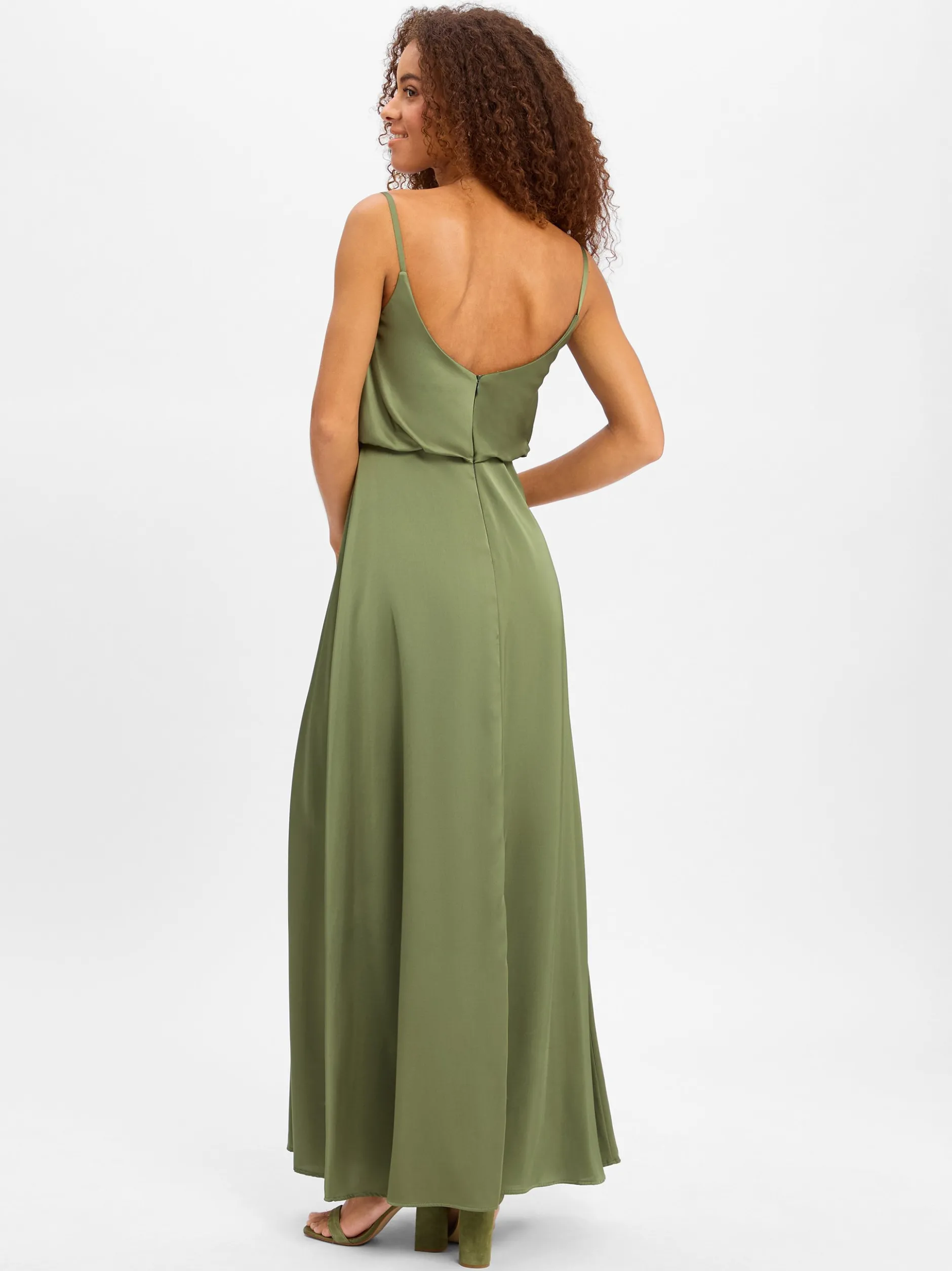 Hey Kyla Damen Abendkleid in oliv - Länge: lang