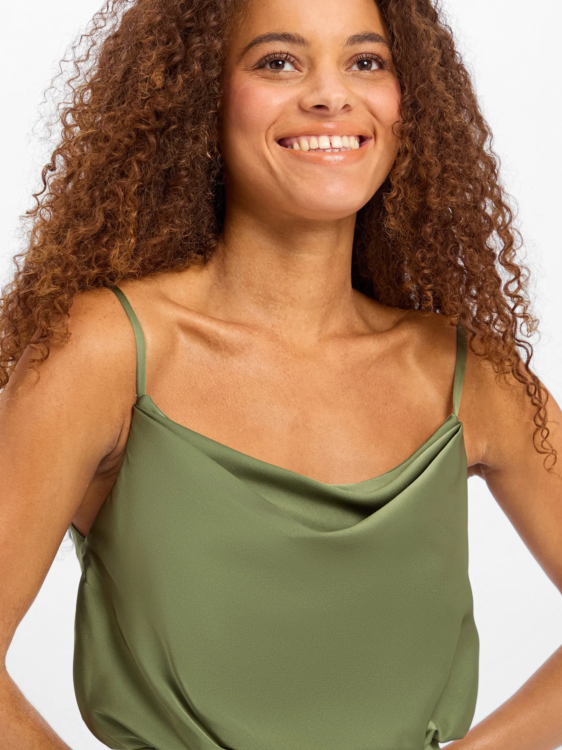 Hey Kyla Damen Abendkleid in oliv - Länge: lang
