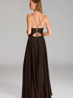Hey Kyla Damen Abendkleid in schoko - Ärmel: ohne Arm