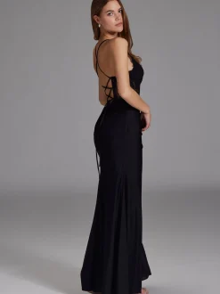 Hey Kyla Damen Abendkleid in schwarz - Ärmel: ohne Arm