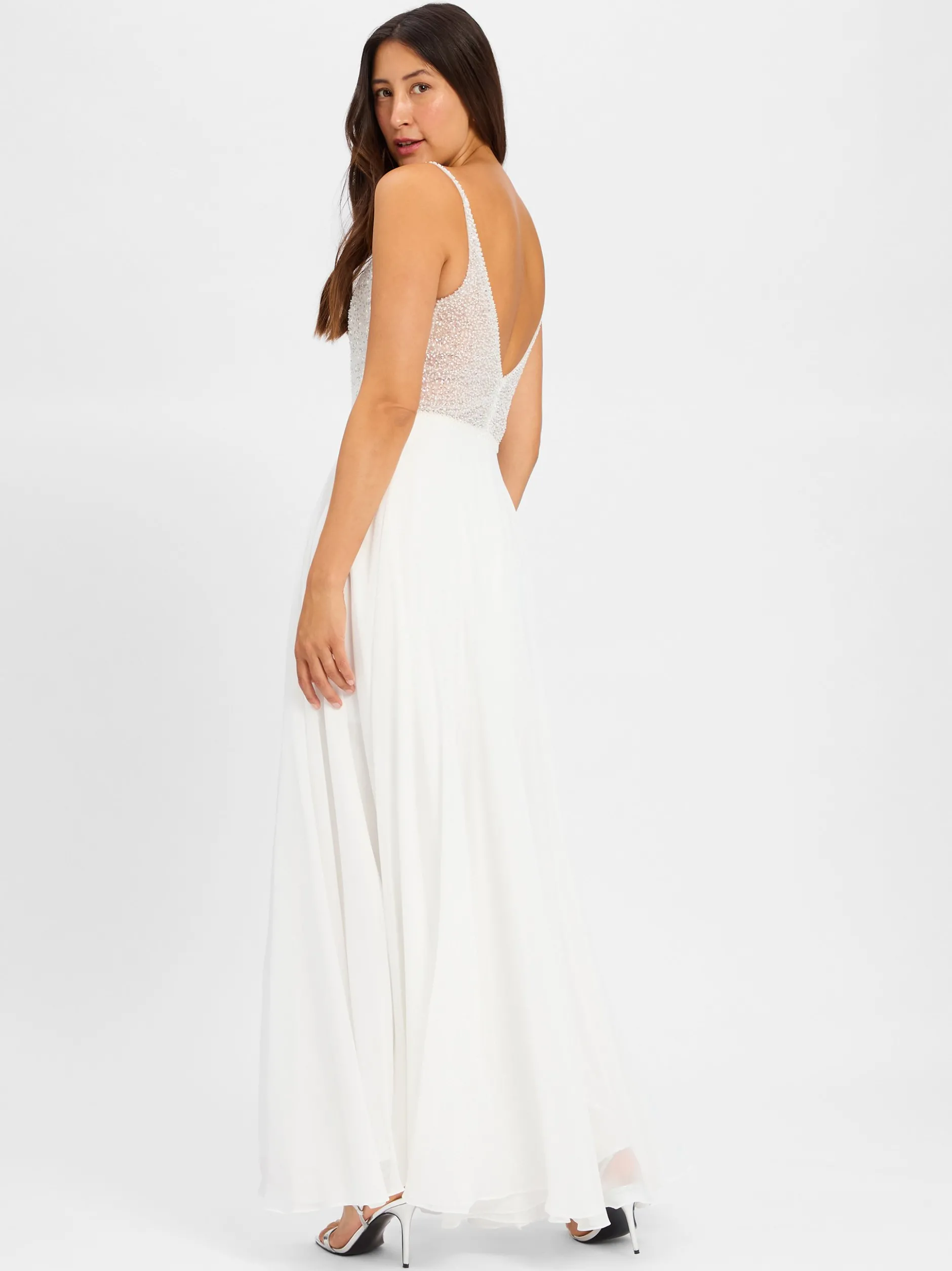 Hey Kyla Damen Abendkleid in weiß - Ärmel: ohne Arm