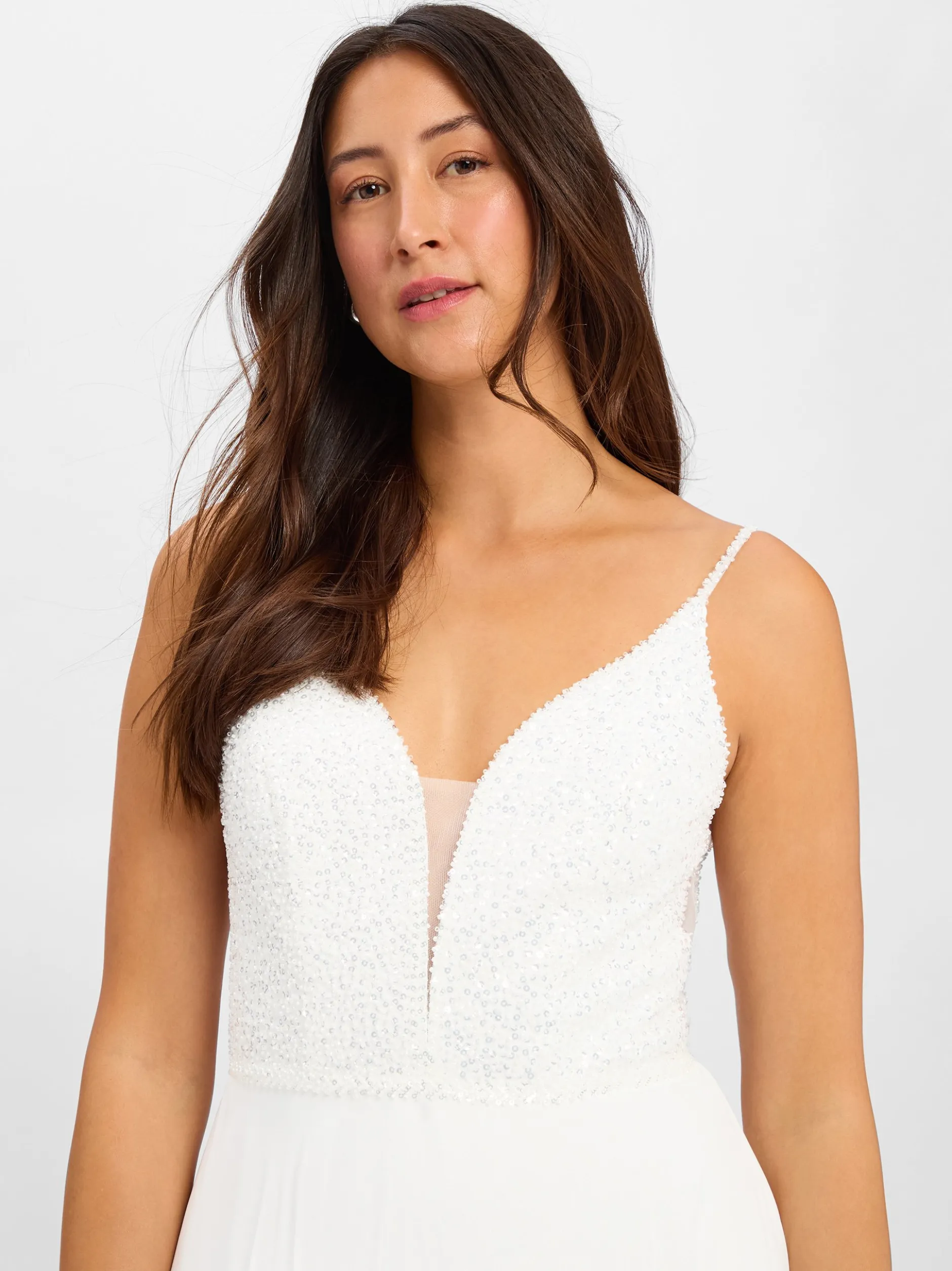 Hey Kyla Damen Abendkleid in weiß - Ärmel: ohne Arm