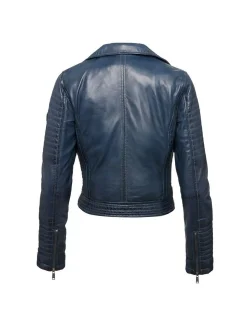 HIS Damen Lederjacke in blau
