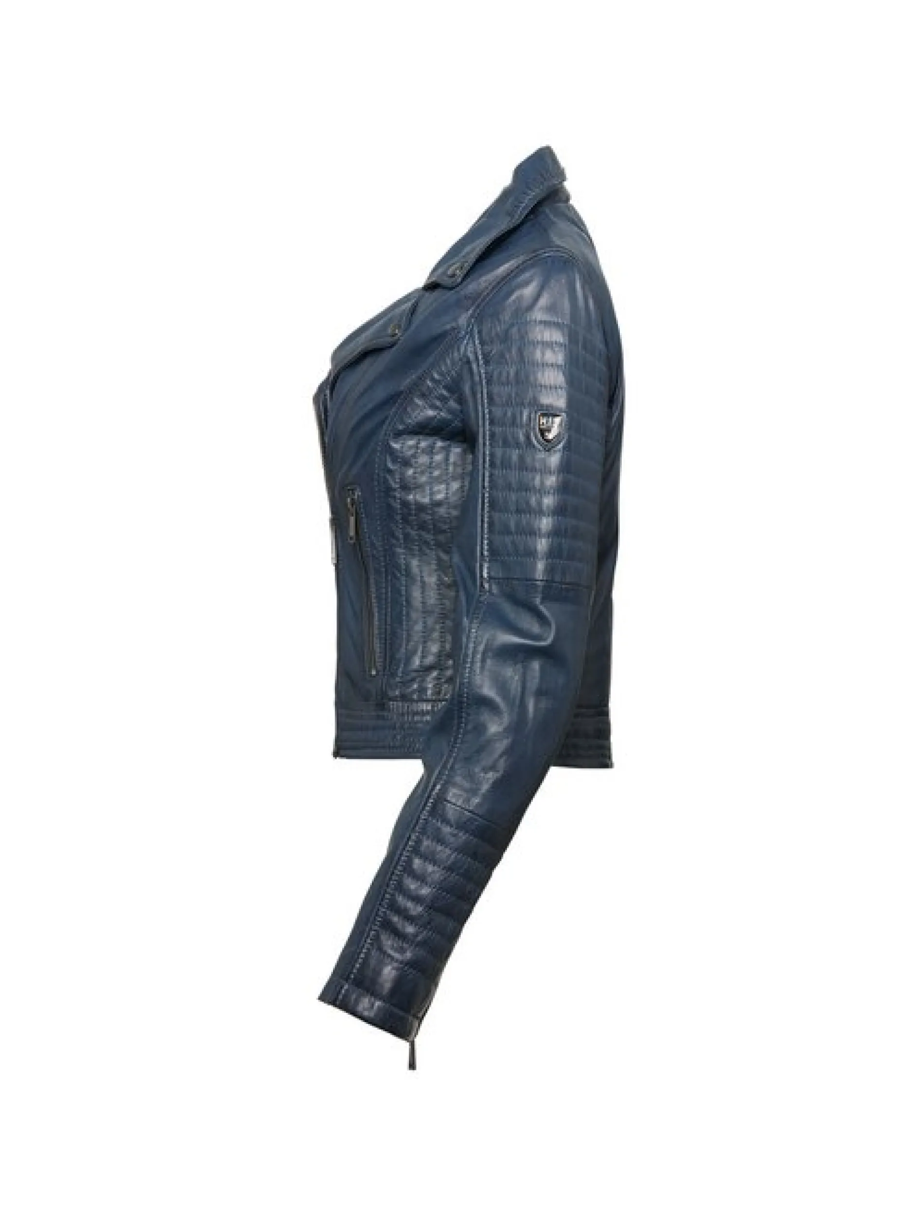 HIS Damen Lederjacke in blau