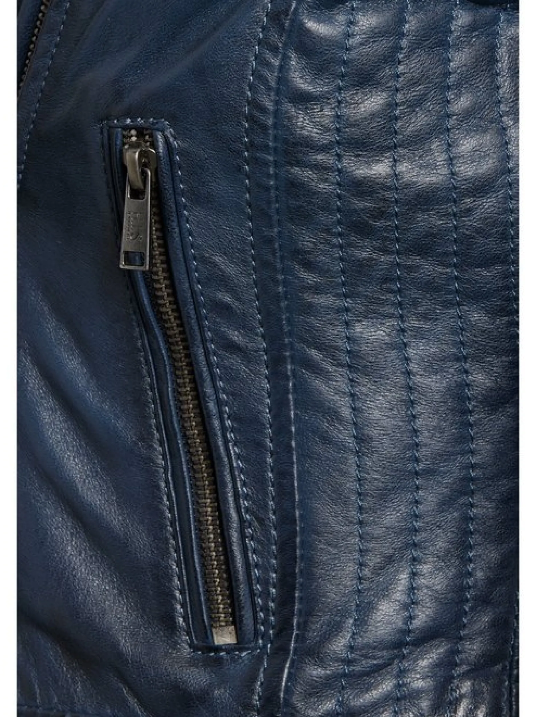 HIS Damen Lederjacke in blau