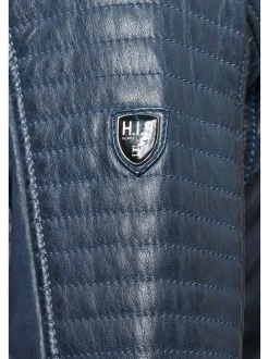 HIS Damen Lederjacke in blau