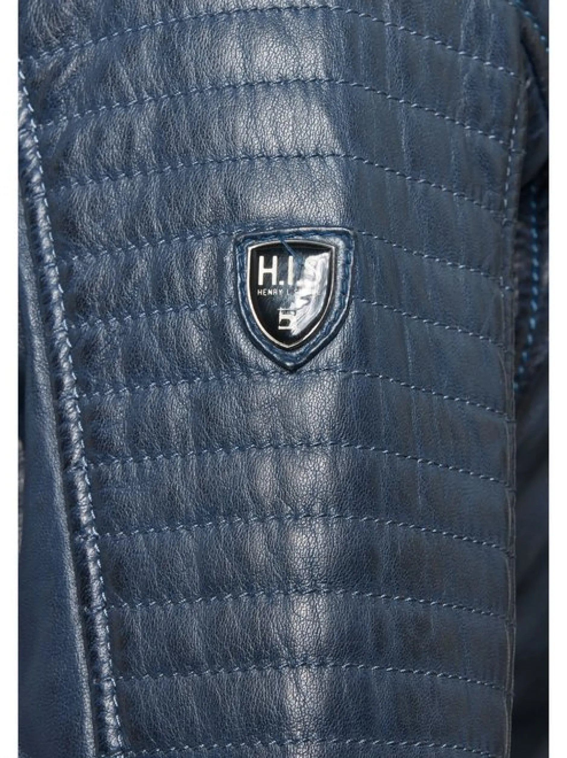 HIS Damen Lederjacke in blau