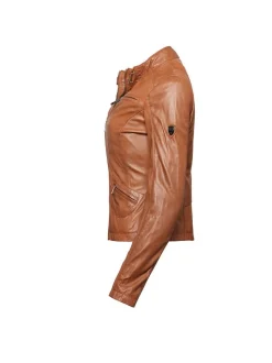 HIS Damen Lederjacke in braun