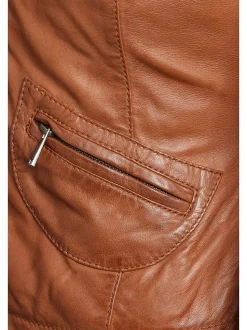 HIS Damen Lederjacke in braun
