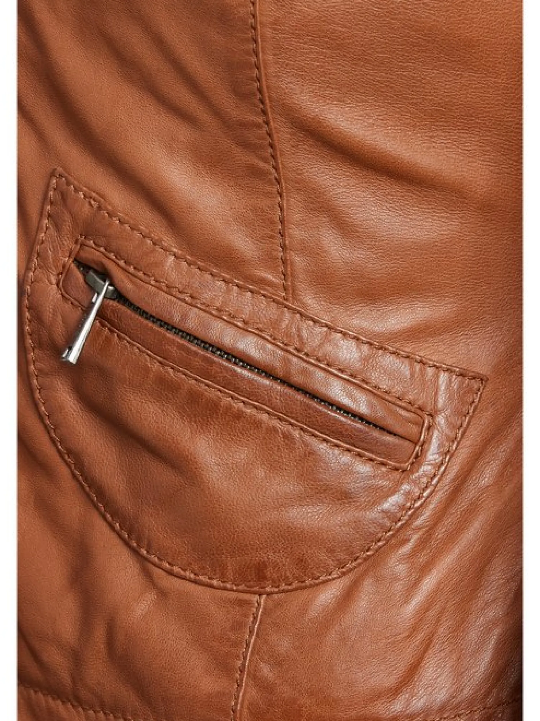 HIS Damen Lederjacke in braun