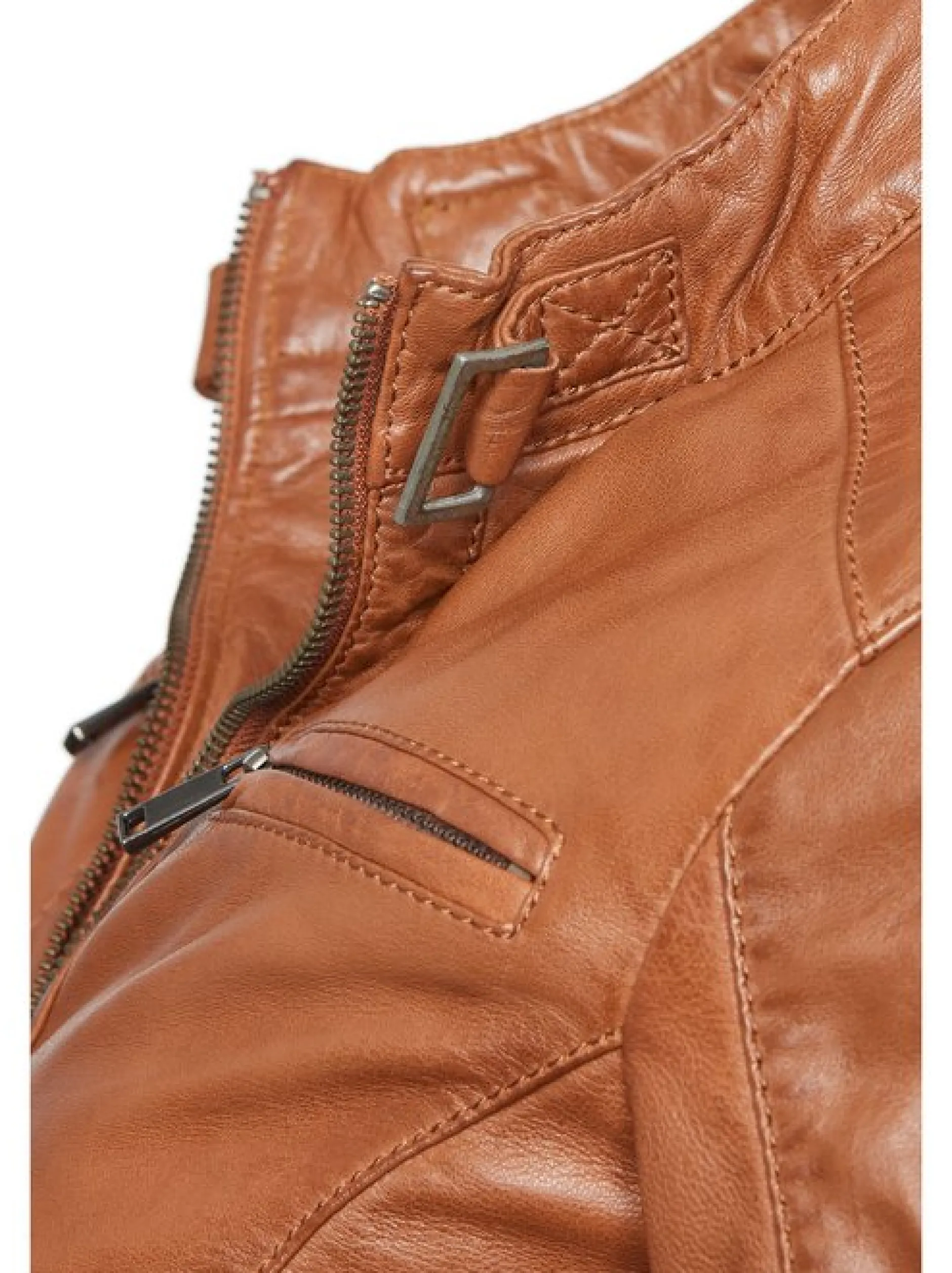 HIS Damen Lederjacke in braun