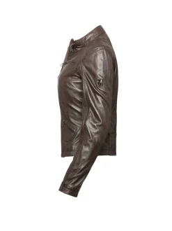 HIS Damen Lederjacke in braun