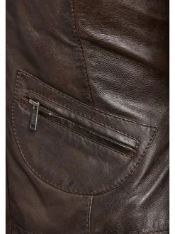 HIS Damen Lederjacke in braun