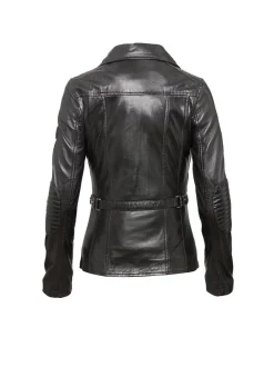 HIS Damen Lederjacke in schwarz