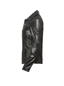 HIS Damen Lederjacke in schwarz