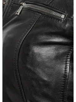 HIS Damen Lederjacke in schwarz