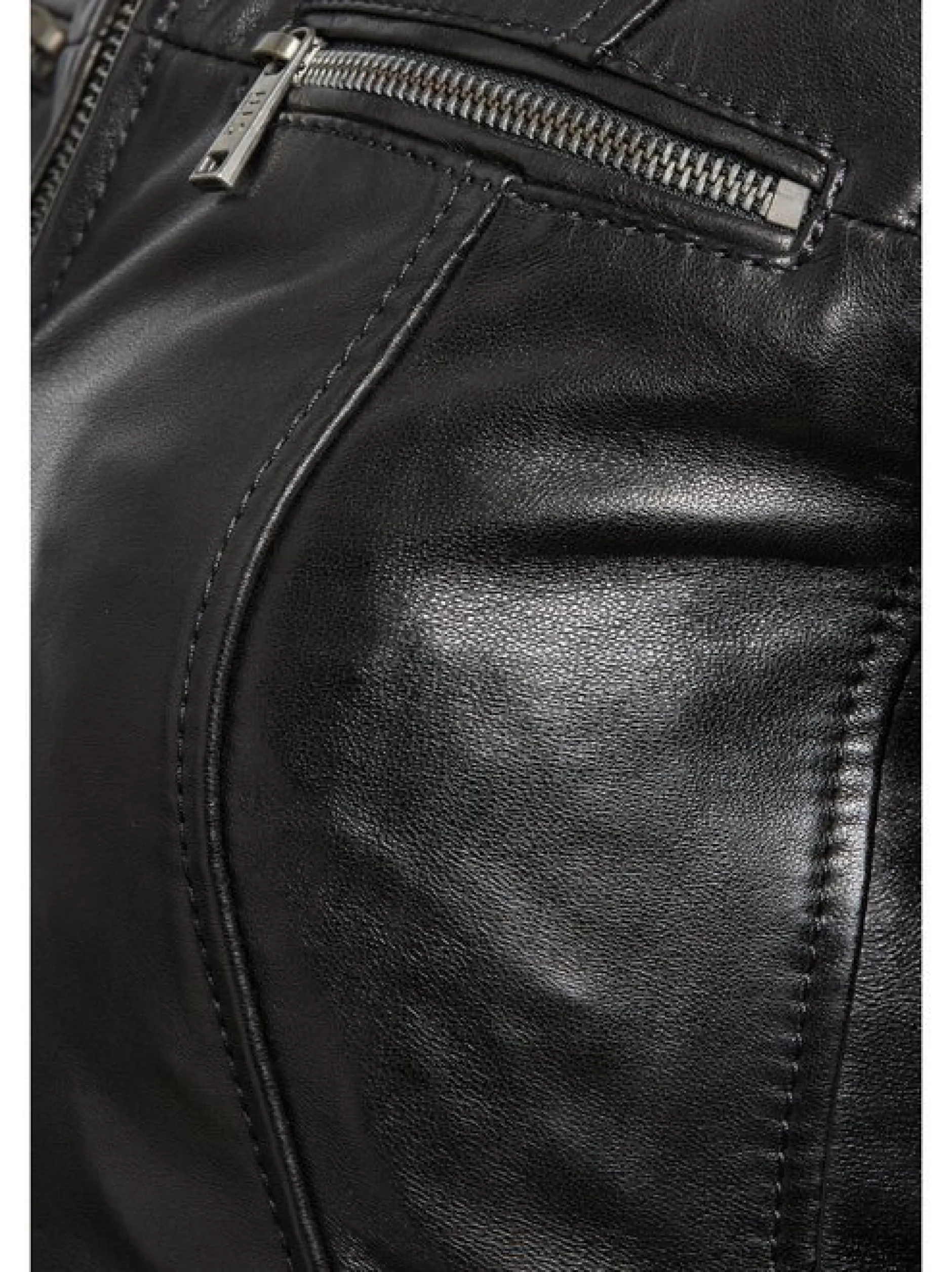 HIS Damen Lederjacke in schwarz