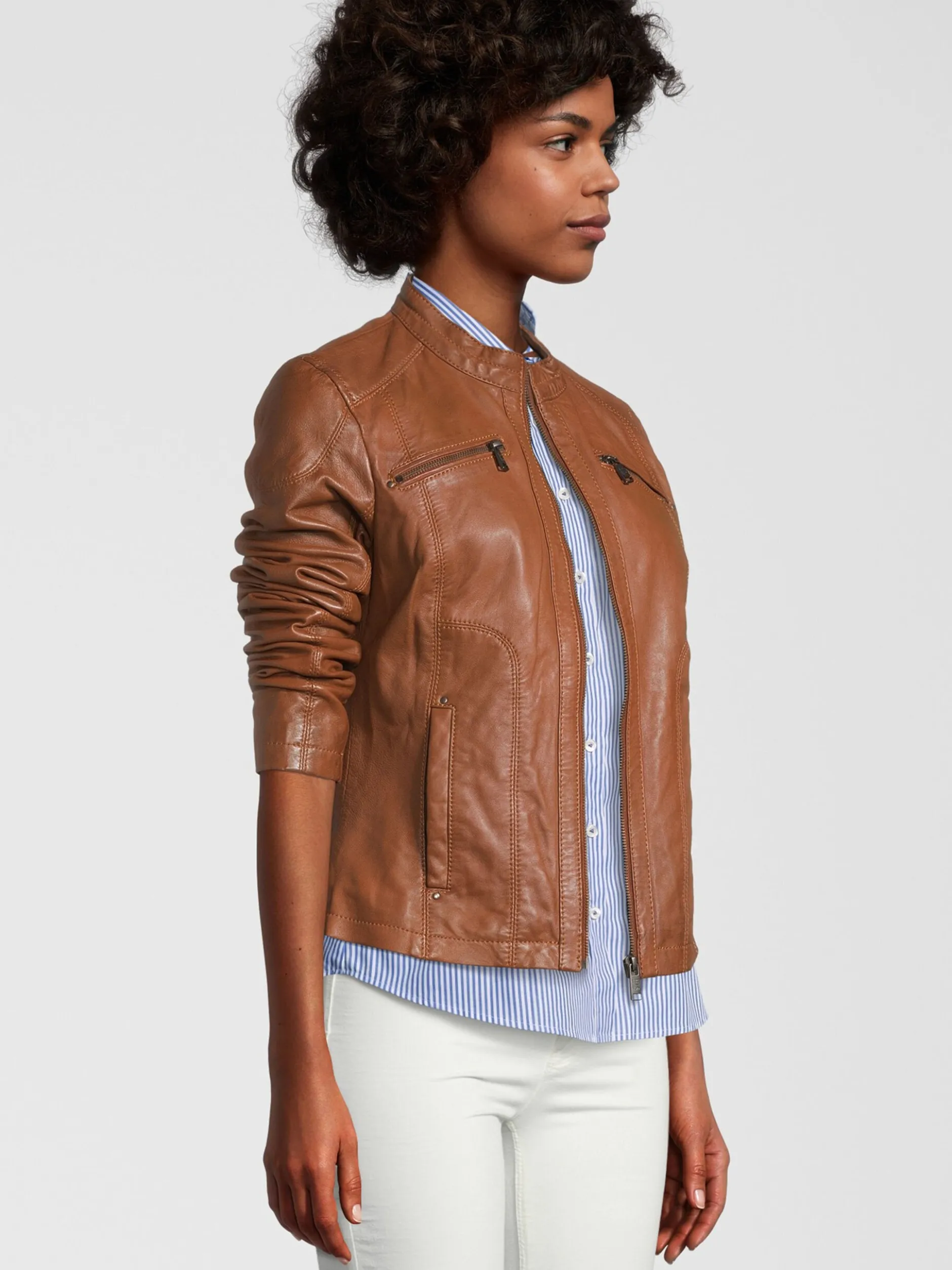 HIS Damen Lederjacke - SABINE in cognac