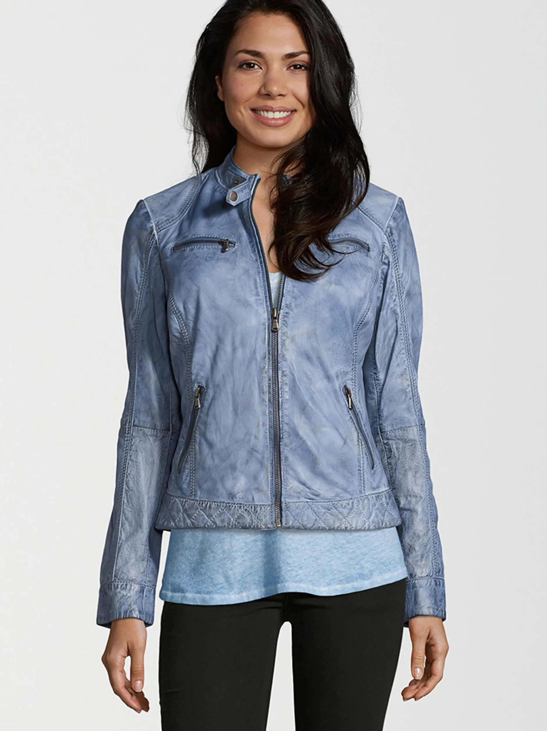 HIS Damen Lederjacke - SAIMINA in blau