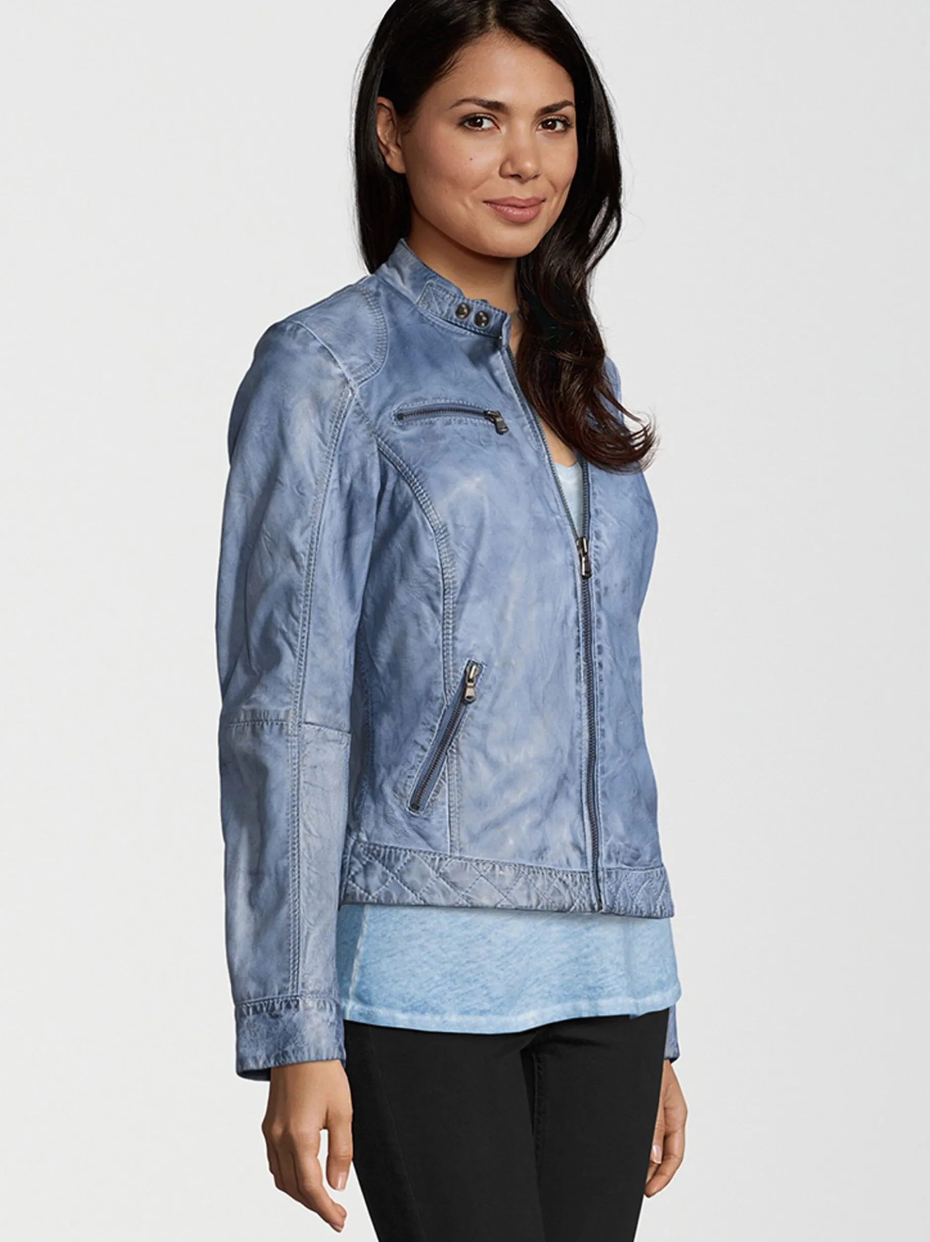 HIS Damen Lederjacke - SAIMINA in blau