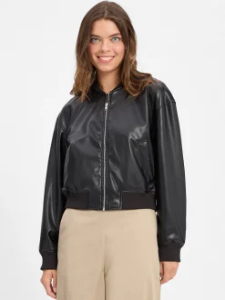 HUGO BLUE Damen Kunstlederjacke - Attitude-1_B in schwarz