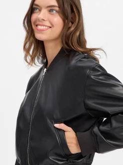 HUGO BLUE Damen Kunstlederjacke - Attitude-1_B in schwarz