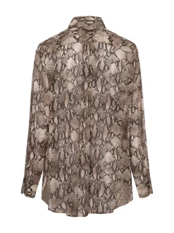 HUGO Damen Hemdbluse - The Boyfriend Shirt in beige braun