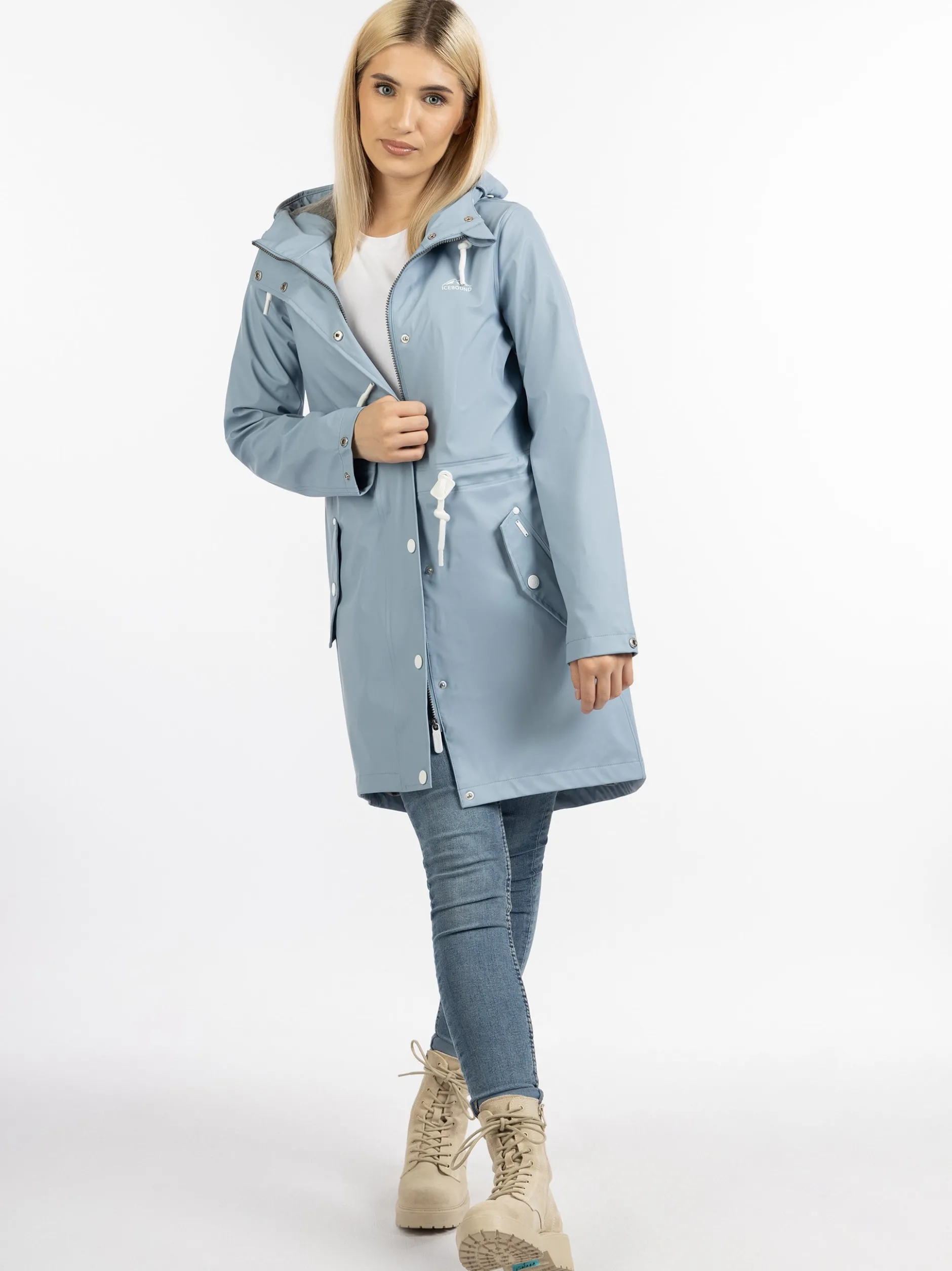 ICEBOUND Damen Regenmantel in hellblau