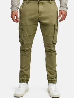 Indicode Herren Cargohose - Alex in grün