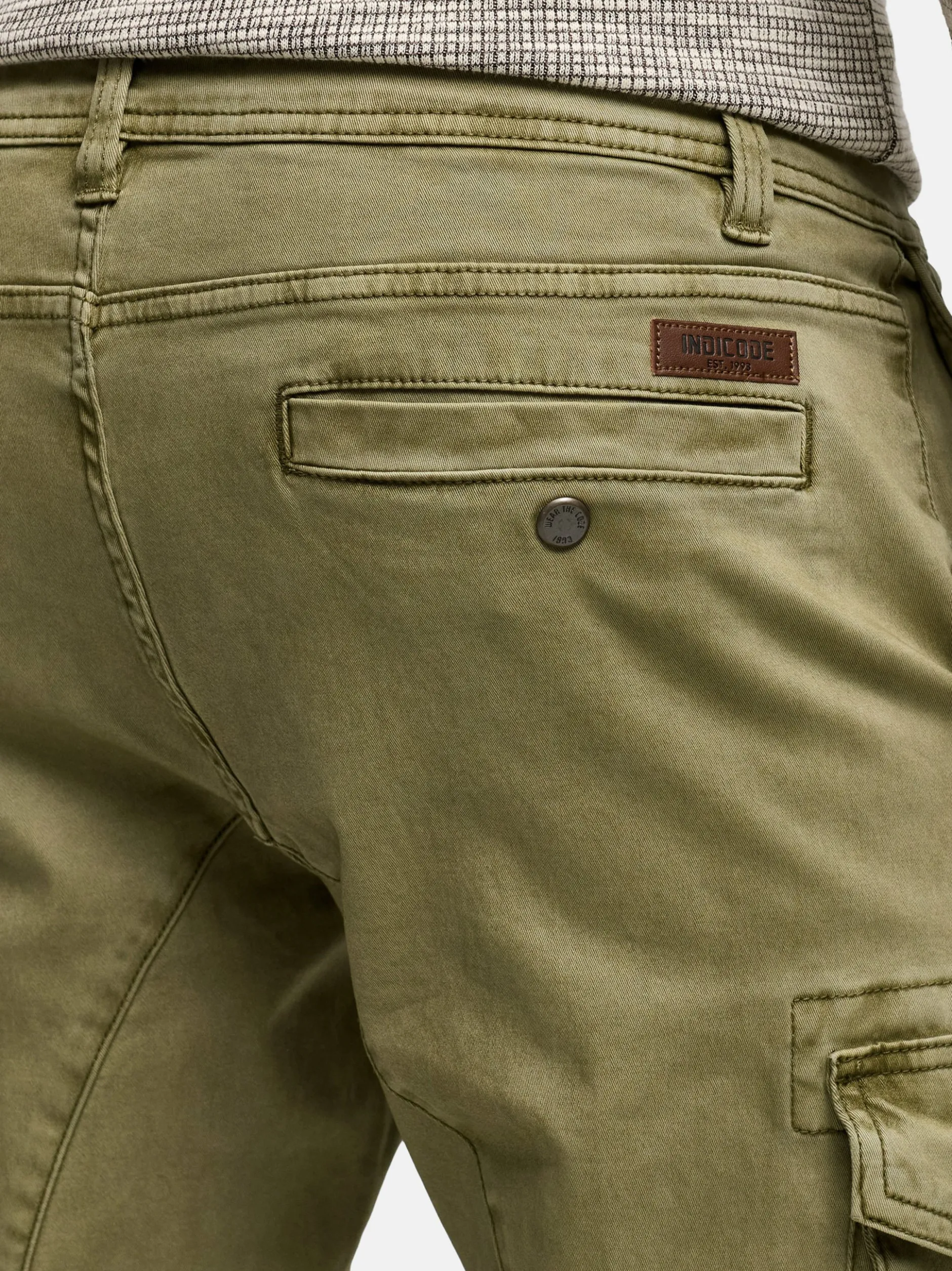 Indicode Herren Cargohose - Alex in grün